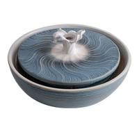 Fontaine d’Intérieur Fontaine De Bureau D'intérieur En Céramique, Mini Fontaine À Eau Courante, Décoration De Bureau For Faire Fortune Zen Relaxante(Blue)