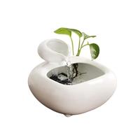Fontaine d’Intérieur Fontaine de Bureau en céramique, Circulation d'eau Courante, Invitation de Richesse, décoration de Bureau, Fontaine de Table à thé, Petite décoration Déco Feng Shui(Blanc)