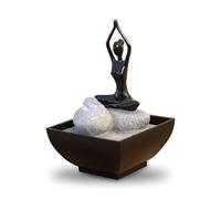 Fontaine d’Intérieur Yoga Méditation Lumière LED coloré - Déco d’intérieur en Mouvement - Déco Ambiance Zen Relaxante - Fontaine de Table - Idée Cadeau Insolite Petit Prix - H 19cm - Yoga 2 Zen Light