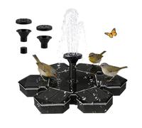 Fontaine de bain d'oiseaux - Conception à énergie solaire, buse en forme de fleur, corps de construction en ABS, décoration de jardin extérieur | Fontaine solaire d'étang pour l'usage de cour d'arrièr