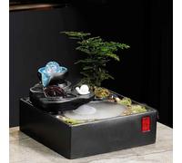 Fontaine de Bureau, avec lumière LED brumeuse et Roue hydraulique, for la décoration intérieure de Maison, Bureau Table Patio(J)