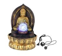 Fontaine de bureau Bouddha classique, ornement résine unique avec lumière, fiche UE 220V, décoration maison zen et apaisante