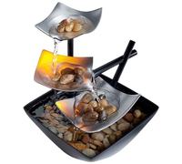 Fontaine de Bureau, Fontaine d'eau de Table à 3 Niveaux, avec lumière LED réglable, Petite Fontaine Bureau en Cascade