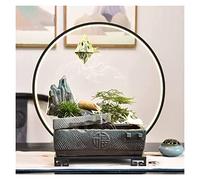 Fontaine de Bureau Fontaine d'intérieur Fontaine de Table en céramique avec lumières LED Fontaines Cascade Zen Caractéristique de l'eau de Relaxation Fontaine de Bureau pour la décoration de
