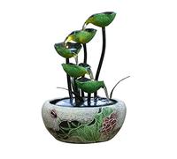 Fontaine de Bureau Fontaines de Table à 5 Niveaux Fontaines de Relaxation intérieures en Feuille de Lotus Fontaine de décoration de Cascade de Table Cascade Zen pour Bureau à Domicile Décoration de