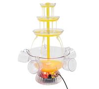 Fontaine de fête à 3 niveaux, à jus et à vin, 3,8 l, avec éclairage LED, avec 5 gobelets, réutilisables, pour jus et vin, jeux de boisson, bar, fêtes d'anniversaire