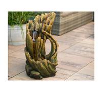Fontaine de jardin alcamo tronc d'arbre avec chute d'eau et éclairage led - ubbi