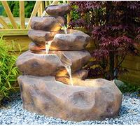 Fontaine de Jardin avec éclairage LED Arnusa Grande Cascade, Optique de Roche SB103-19 avec Pompe