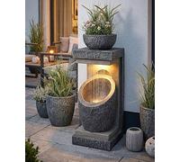 Fontaine de jardin avec éclairage LED Win 30, fontaine de plantation moderne, décoration de jardin, imitation pierre, 81 cm