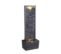 Teamson Home Fontaine de Jardin Cascade extérieur Chute d’Eau avec Pompe LED Effet Ardoise Gris/Noir RJ-19041-EU