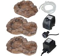 Fontaine de Jardin Bassin Quell Bach II avec lumière LED 230V Fontaine Bain d'oiseaux Cascade, Lampe de Jardin, Jeu d'eau pour Jardin, pour Bassin, terrasse, Jardin QUELLBACH II (002)