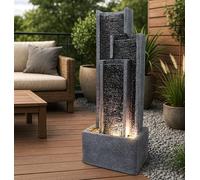 Fontaine de Jardin BK903 Mur d'eau 99 cm Fontaine sur Pied Fontaine avec éclairage Cascade décoration de Jardin Fontaine d'intérieur
