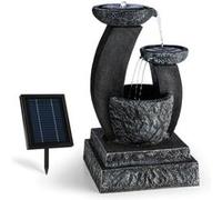 Fontaine décoration jardin 3W solaire LED polyrésine - aspect pierre