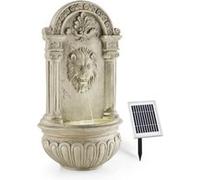 Fontaine de jardin - blumfeldt Löwenstein - Fontaine de solaire - 200L/h - Fontaine murale - 2W - LED - Polyrésine effet pierre - Gris Gris G