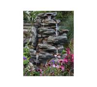 Fontaine de jardin bonorva bloc de rochers avec cascade et éclairage led - ubbin