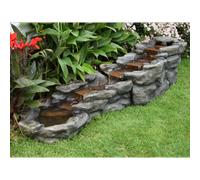 Fontaine de jardin brembo allongée rochers et pierres, avec éclairage led - ubbi