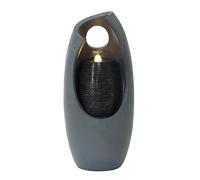 Fontaine de Jardin Cascade Électrique Extérieure Polyrésine Gris 1 Lumière LED Blanc Chaud Pompe à Brancher Câble de 7 m Statue Droit Décor Maison Terrasse Radiant Falls [Brosse de Nettoyage Inclus]