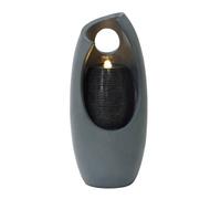Fontaine de Jardin Cascade Électrique Extérieure Polyrésine Gris 1 Lumière LED Blanc Chaud Pompe à Brancher Câble de 7 m Statue Droit Décor Maison Terrasse Radiant Falls [Brosse de Nettoyage Inclus]