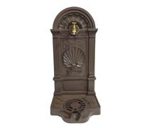 Fontaine de jardin - CHEMIN DE CAMPAGNE - Marron - 42 x 32 x 84 cm - Résine - Robinet doré