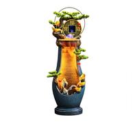 Fontaine de jardin d'extérieur avec cascade éclairée par LED pour terrasse, cour, porche, balcon, relaxat 43 x 34 x 141 cm