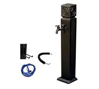 Fontaine de jardin d'extérieur en aluminium avec robinet et pistolet pulvérisateur Noir 81,3 x 10,2 cm - Idéal pour les patios, les cours et les paysages Décoration de jardin élégante
