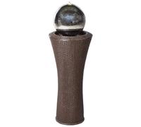 Fontaine de Jardin en Résine Extérieur avec Éclairage LED Marron Zenyatta