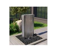 Fontaine de Jardin Fontaine de Terrasse Lumière LED Décorative Patio Extérieur Argenté 60,2x37x122,1 cm Acier 48095