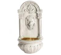 Fontaine de Jardin avec LED en Résine Accessoire Extérieur Beige Marmore