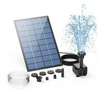 Fontaine de Jardin Solaire Extérieure DIY 2,5W Fontaine solaire Pompe avec 6 Buses Abreuvoir Oiseaux Exterieur, Bains d'oiseaux, Etangs,Patio, Décoration de Jardin(1PC)