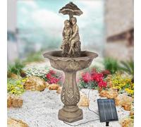 Fontaine DE Jardin Solaire Pompe D'ÉTANG Fonction d'eau Solaire L'ENSEMBLE DE Bain D'OISEAU DE Fontaine ORNEMENTALE d'amour Pompe Solaire avec Batterie Li-ION et lumière LED Pompe D'ÉTANG (7-TD01103)