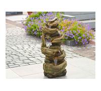 Fontaine de jardin Trabia tronc d'arbre avec cascade et éclairage LED -