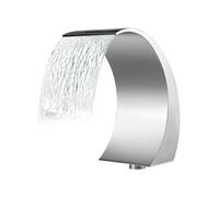 Fontaine de la Piscine, Etang 30 x 60 cm Lame d'eau pour Piscine Gris en Acier Inox HDME - Conception Courbée Décoration Votre Cour, Etang de Jardin