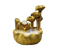 Fontaine de méditation Fontaine d'eau de Table - Roue Feng Shui Décoration de Fontaine d'eau Qui coule Porte-Bonheur avec Boule roulante Décoration de Fontaine de Relaxation Fontaine d'eau