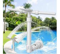 Fontaine de Piscine 3-en-1, Cascade de Piscine Réglable à 360°, Design Élégant pour Jardin, s'adapte(Pompe Requise, Min 0,2 CV)