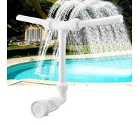 Fontaine de Piscine avec Double Tête de Cascade, Rotation à 360°, Direction de Débit d'eau Réglable, pour Piscine Hors Sol/Souterraine, Sprinkler en Cascade pour Décoratifs Jardins Extérieurs (Blanc)