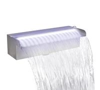 Fontaine de Piscine, Cascade de Piscine Lame d'eau Fontaine rectangulaire de Piscine avec LED INOX 30 cm