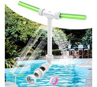 Fontaine de Piscine Creusée Double Jet Ajustable Fluorescence Verte, Système Refroidisseur Haute Performance, 2 in 1 Étanches Économe en Énergie Pompe Intégrée