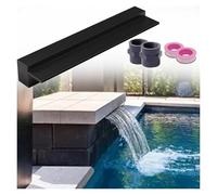 Fontaine de piscine en acier inoxydable avec déversoir et cascade, élément d'eau encastré au mur avec raccord de tuyau pour jardin, bassin à poissons, patio et terrasse - Disponible en large