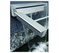 Fontaine de piscine en acier inoxydable avec déversoir et cascade résistant à la corrosion et à l'eau salée, conçue for un déversoir en cascade for jardin extérieur(Original color,20cm/7.8in)