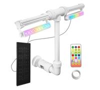 Fontaine de piscine flottante - 50 cm rechargeable 2 en 1 cascade | Double buse avec lumières LED | arroseur de piscine télécommandé, étanche IP68 accessoire hors sol, fontaine réglable