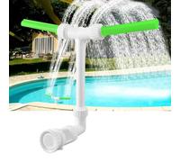 Fontaine de Piscine, Fontaine Cascade Piscine 2 en 1, Double Jet Réglable et Fontaines d'Arrosage pour Piscine Hors Sol et Enterrée, Installation Facile pour Jardin et Extérieur(Fluorescente)