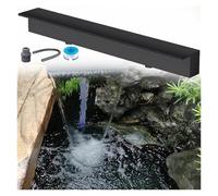 Fontaine de piscine murale encastrée en acier inoxydable de 91,4 à 203,2 cm - Cascade extérieure pour bassin et terrasse - Bec pulvérisateur avec raccords - Fontaine noire élégante