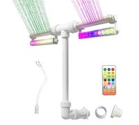 Fontaine de Piscine | Rechargeable, Étanche avec Lumière LED,Accessoires de piscine avec d'eau en cascade | pour Rafraîchissement et Détente, Bassin Hors-Sol Enterré, Jardin Extérieur Vacances d'Été