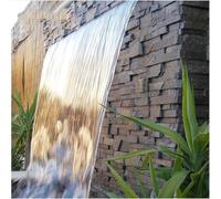Fontaine de piscine recu en acier inoxydable avec lumière LED cascade B pour piscine et jardin - Design jaune