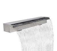 Fontaine de Piscine rotative en Acier Inoxydable de 90 cm (35,4 Pouces) avec 2 raccords inférieurs - Élément décoratif d'eau pour piscines, Jardins et terrasses, intérieur/extérieur - Dimens