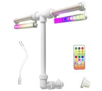 Fontaine de piscine solaire avec 10 lumières colorées - Détection automatique de la lumière télécommandée - Arroseur réglable avec deux têtes - Compatible avec piscines hors sol et encastrées (type de