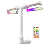 Fontaine de piscine solaire avec 10 lumières colorées Détection automatique Télécommande Arroseur réglable à 2 têtes Compatible hors-sol et encastré