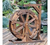 Fontaine de Roue à aubes en Bois de Sapin,Jardin Fontaine d'eau Extérieure Bec, Fait Main, Décorative de Jardin(30cm)