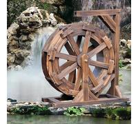 Fontaine de Roue d'eau, Fontaine en Bois Roue Cascade, Décoration Autonome en Bois de Sapin pour intérieur et extérieur - Terrasse, étang, terrasse, Balcon(30 cm (11.8 in))