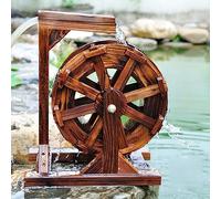 Fontaine de Roue d'eau Fontaine en Bois Roue Cascade Roue Extérieure Fontaine Rétro Bassin Fontaine Pompe à Eau Feng Shui Roue Fontaine Décoration de Jardin (Size : 60cm(23.6inch))